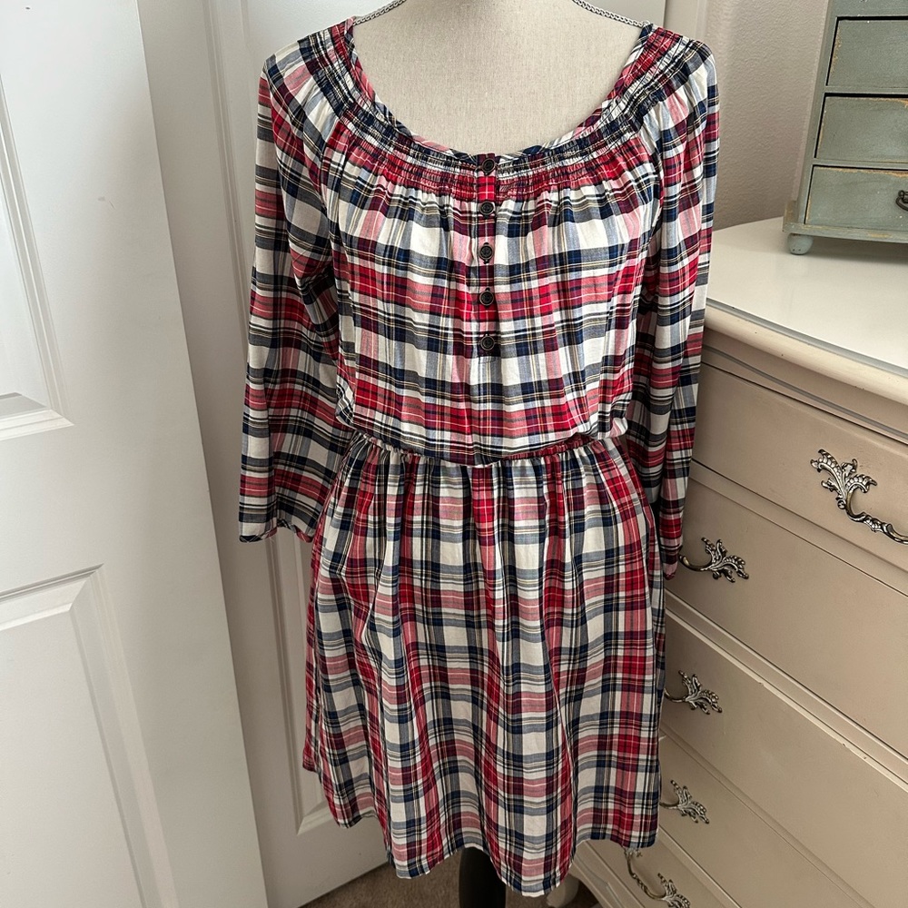 Plaid Red and white dress